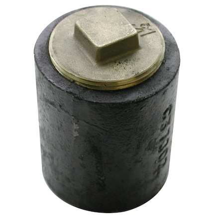 Jones Stephens 4in Plain End Cast Iron Cleanout-Short Pattern with 3in Raised Head Southern Code Plug - 3in Height C38104